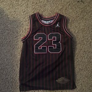 Jordan Black and Red Basketball Jersey (Youth Medium)